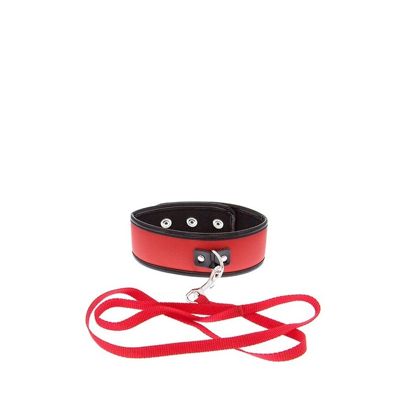 Collare GP e cinturino rosso con moschettone