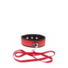 Collare GP e cinturino rosso con moschettone