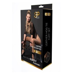GP Premium Set Hogtie - Manette polso e caviglia nero e oro - con moschettone