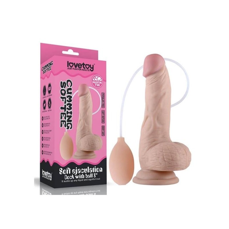 CumminG SOFTEE ejaculateur gode 20x4 cm avec testicules