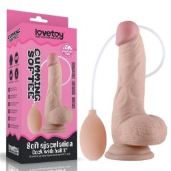 CUMMING SOFTEE ejaculator dildo 20x4 cm with testicles