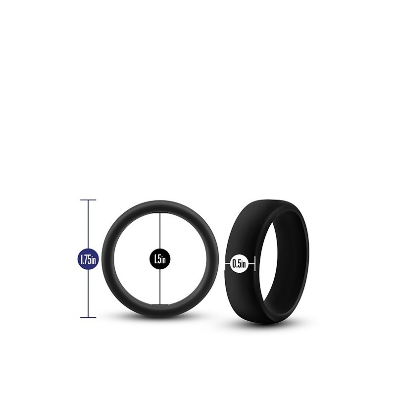 PERFORMANCE SILICONE NERO - ANELLO IN SILICONE 38MM
