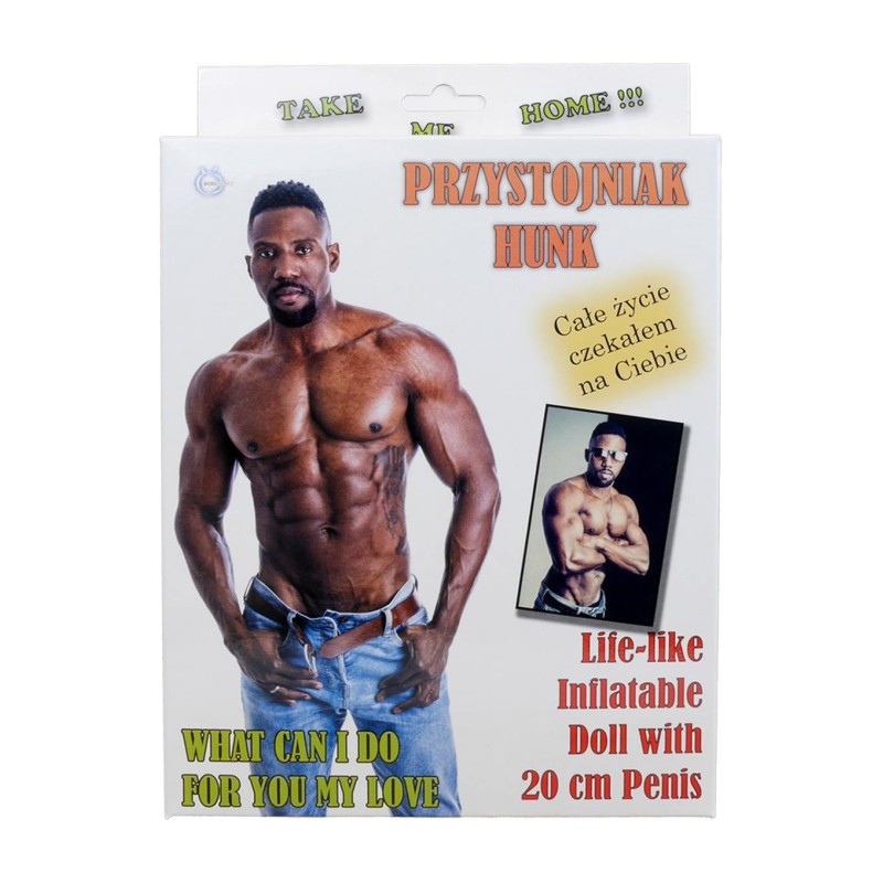 Black Hunk doll - printed face - penis 20cm