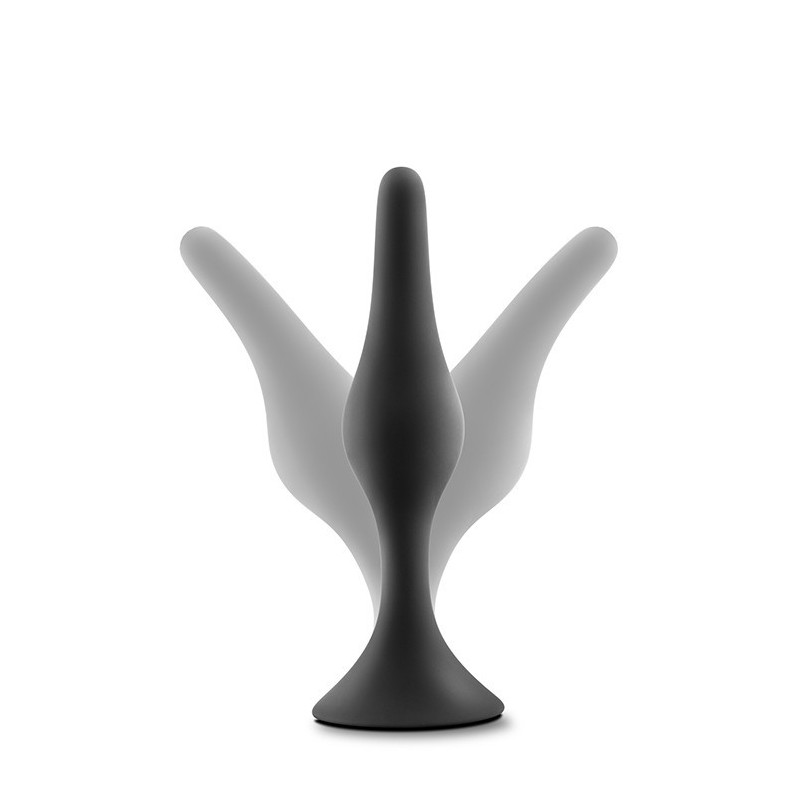 LUXE BEGINNER KIT SPINA ANALE NERO- 3 misure - silicone