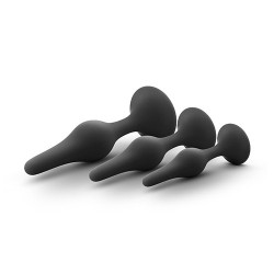 LUXE BEGINNER ANAL PLUG KIT NOIR- 3 tailles - silicone