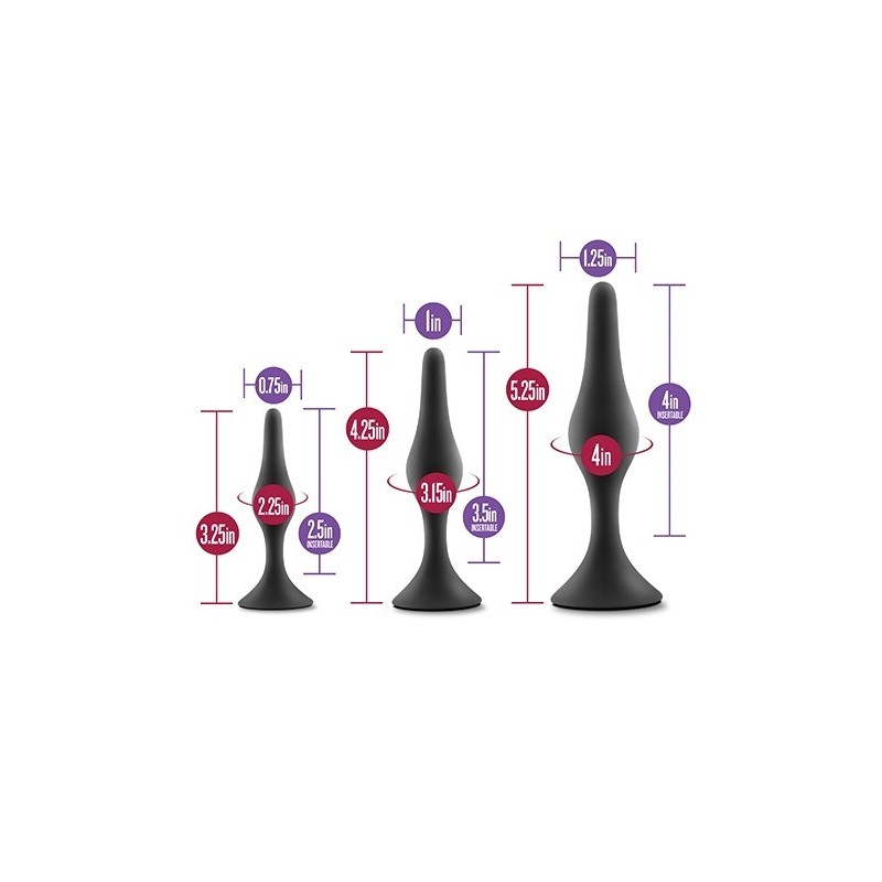 LUXE ANFÄNGER ANALPLUG KIT SCHWARZ - 3 Größen - Silikon