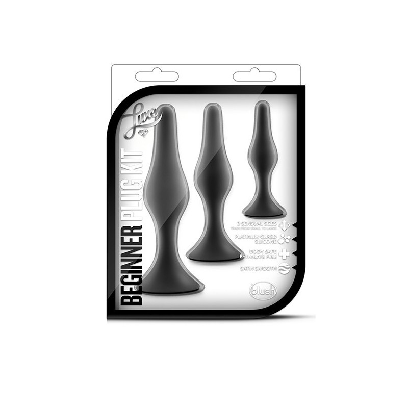 LUXE ANFÄNGER ANALPLUG KIT SCHWARZ - 3 Größen - Silikon
