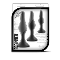 LUXE BEGINNER ANAL PLUG KIT NOIR- 3 tailles - silicone