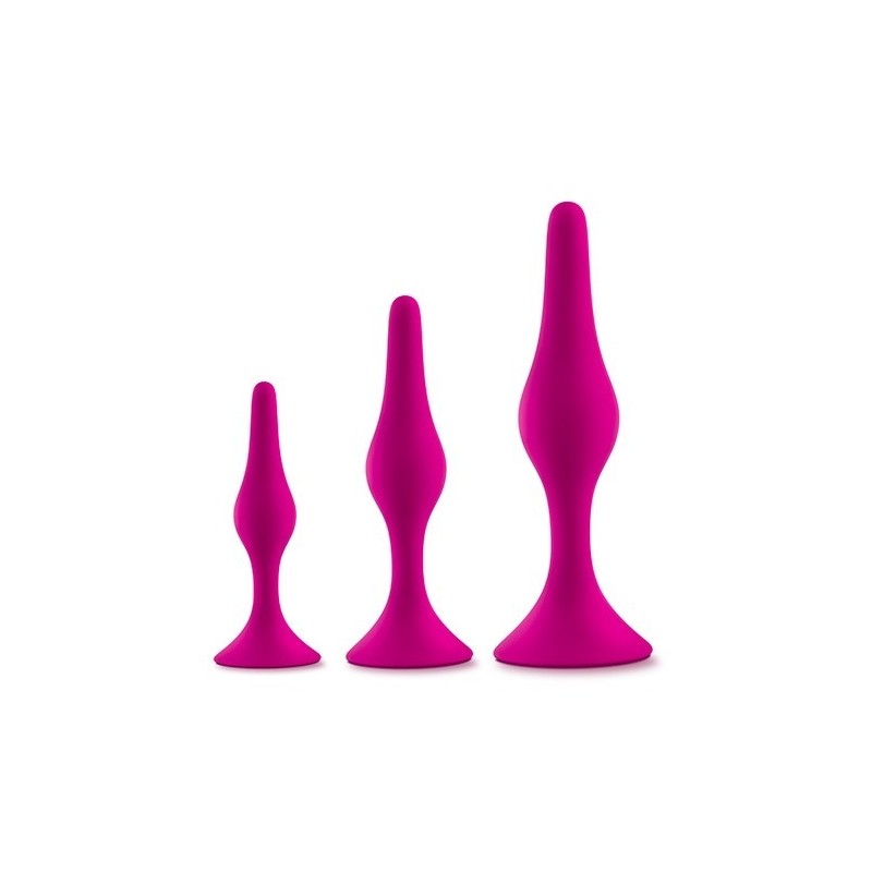 LUXE BEGINNER ANAL PLUG KIT ROSA- 3 tamaños - silicona