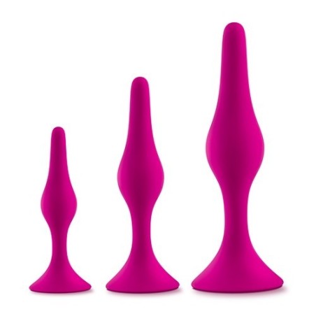 LUXE BEGINNER ANAL PLUG KIT ROSE- 3 tailles - silicone