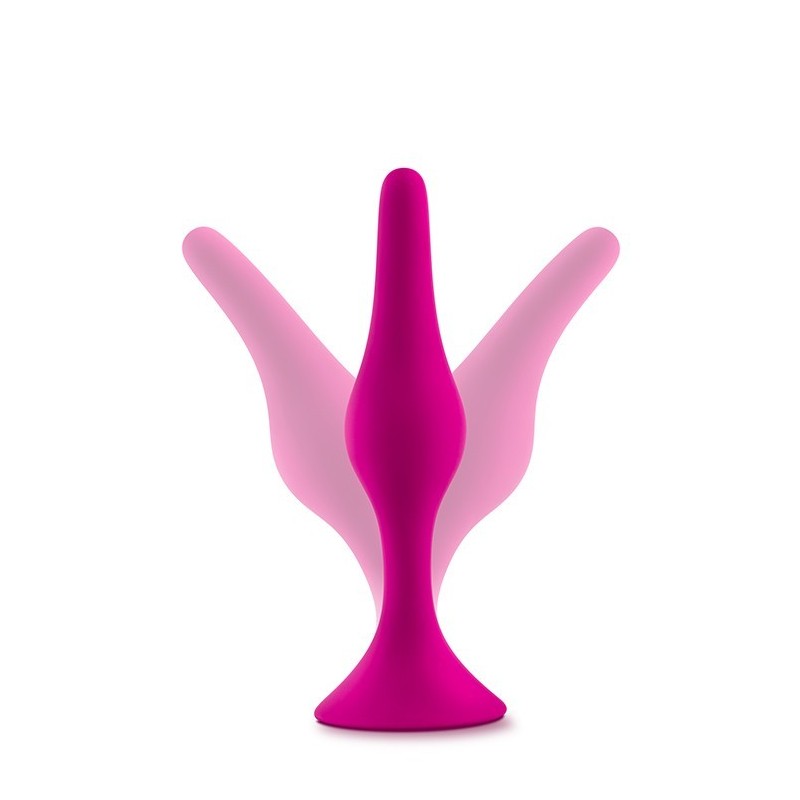 LUXE BEGINNER ANAL PLUG KIT ROSE- 3 tailles - silicone
