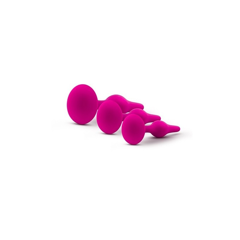 LUXE BEGINNER ANAL PLUG KIT PINK- 3 sizes - silicone