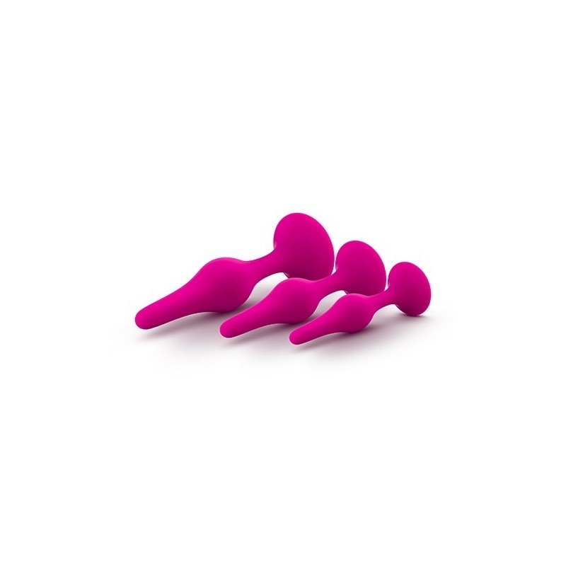 LUXE BEGINNER ANAL PLUG KIT PINK- 3 sizes - silicone