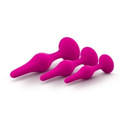 LUXE BEGINNER ANAL PLUG KIT ROSE- 3 tailles - silicone