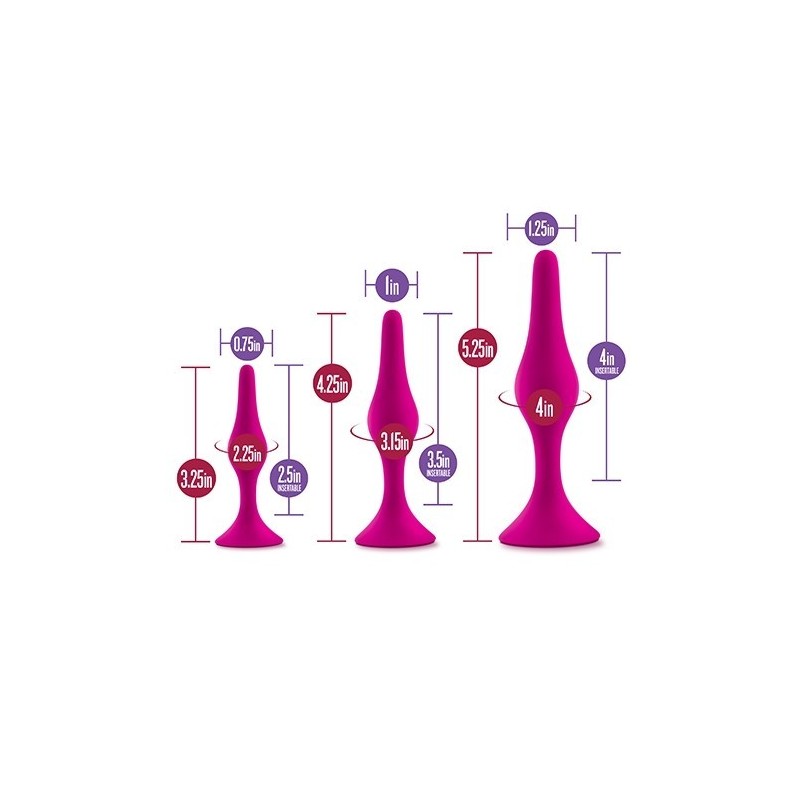 LUXE ANFÄNGER ANALPLUG KIT PINK - 3 Größen - Silikon