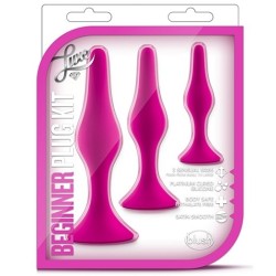 LUXE INICIANTE KIT DE PLUGUE ANAL PINK- 3 tamanhos - silicone
