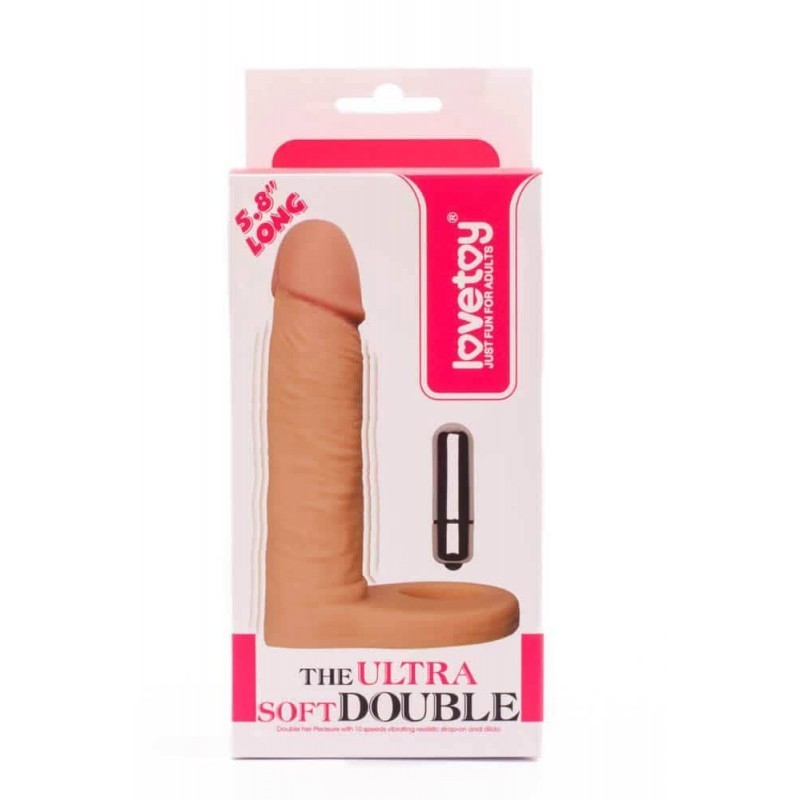 Dildo ring with vibration Ultra Soft Double 14,7x3,3cm
