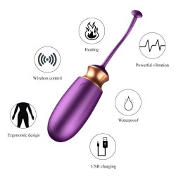 Love Egg M1-1 MORADO Control Remoto Recargable 10 modos + modo calor y Control por Voz FOXSHOW