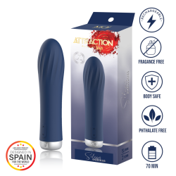 Vibrador espiral recarregável 7 modos 15.3x2.8 cm Attraction Silver Edition