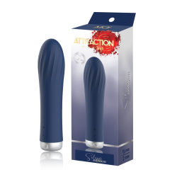 Rechargeable Spiral Vibrator 7 modes 15.3x2.8 cm Attraction Silver Edition