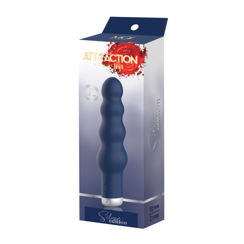 Vibrator Bubbles Rechargeable 7 modes 16.6x4 cm Attraction Silver Edition