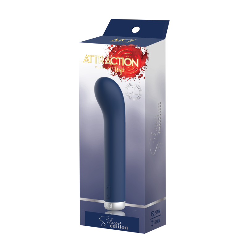 Vibromasseur Rechargeable Point G 7 Modes 16.6x2 cm Attraction Silver Edition