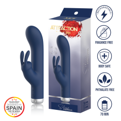 Vibrador Rabbit 2 motores Recarregáveis 7 modos 16cm Attraction Silver Edition