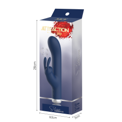 Vibrateur Lapin 2 moteurs Rechargeable 7 modes 16cm Attraction Silver Edition