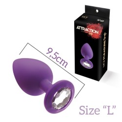 Anal Jewel Purple Silicone - Clear - Size L - 9,5x4cm