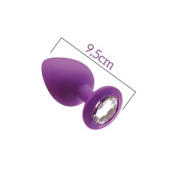 Joya Anal Silicona Morada - Clear - Talla L - 9,5x4cm