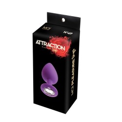 Joya Anal Silicona Morada - Clear - Talla L - 9,5x4cm
