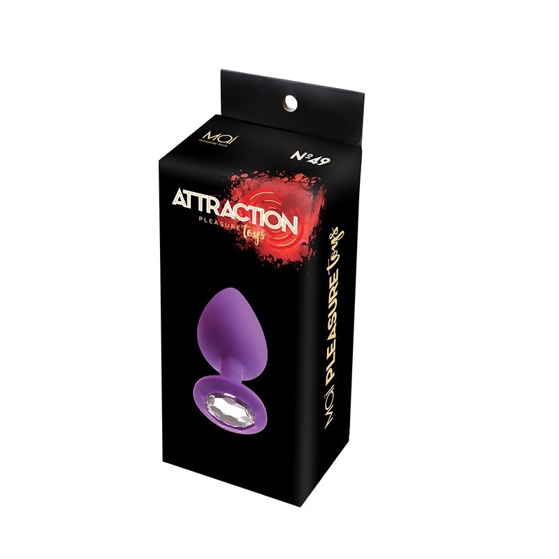 Joya Anal Silicona Morada - Clear - Talla L - 9,5x4cm