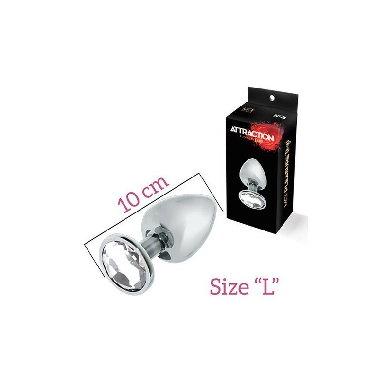 Gioiello Alluminio Anale - Trasparente - Taglia L - 10x4cm