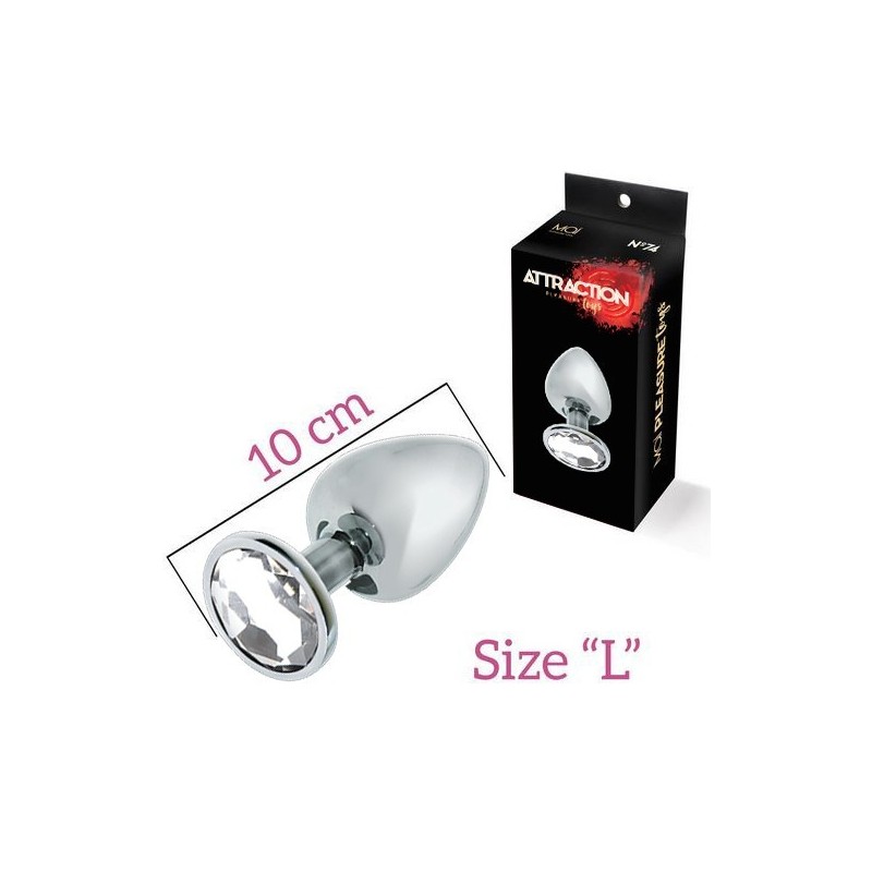 Jewel Anal Aluminium - Klar - Größe L - 10x4cm