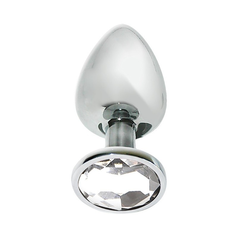 Joya Anal Aluminio - Clear - Talla L - 10x4cm
