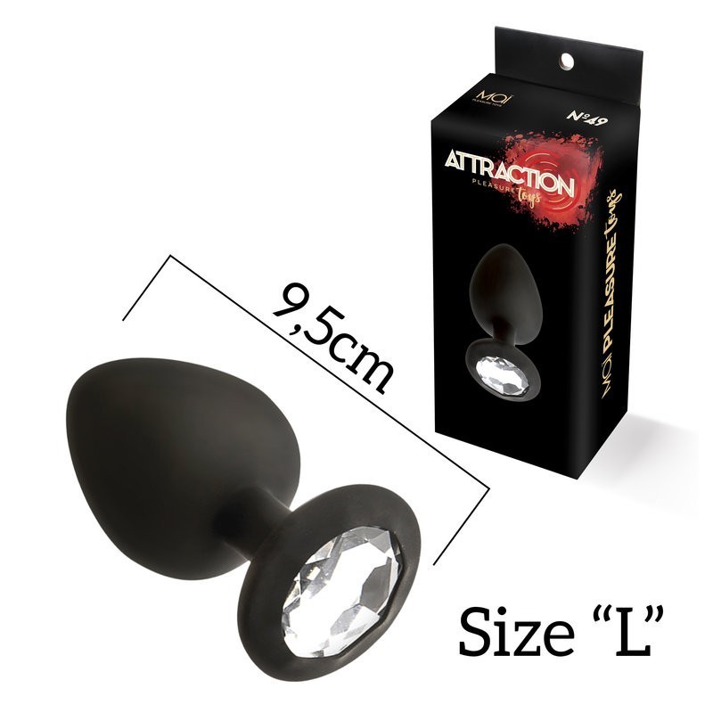 Silicone Gioiello Anale Nero - Trasparente - Taglia L - 9,5x4cm