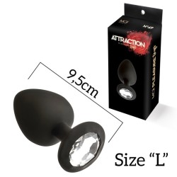 Anal Jewel Silicone Black - Clear - Size L - 9,5x4cm