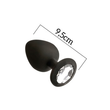 Silicone Gioiello Anale Nero - Trasparente - Taglia L - 9,5x4cm 2