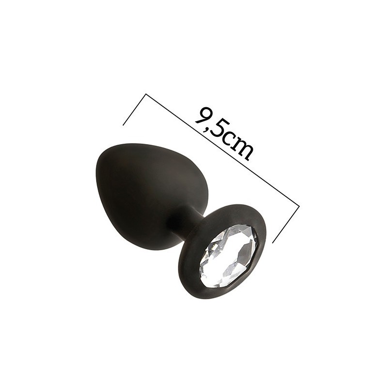 Silicone Gioiello Anale Nero - Trasparente - Taglia L - 9,5x4cm