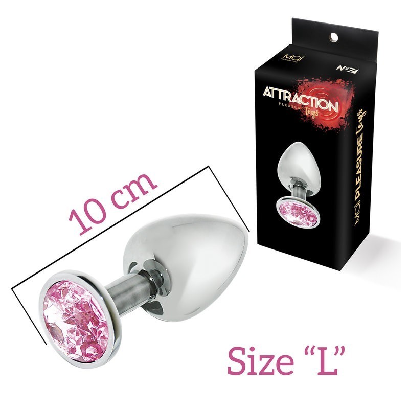 Jewel Anal Alumínio - Rosa - Tamanho L - 10x4cm