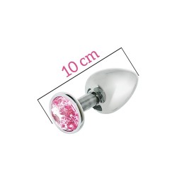 Joya Anal Aluminio - Rosa - Talla L - 10x4cm