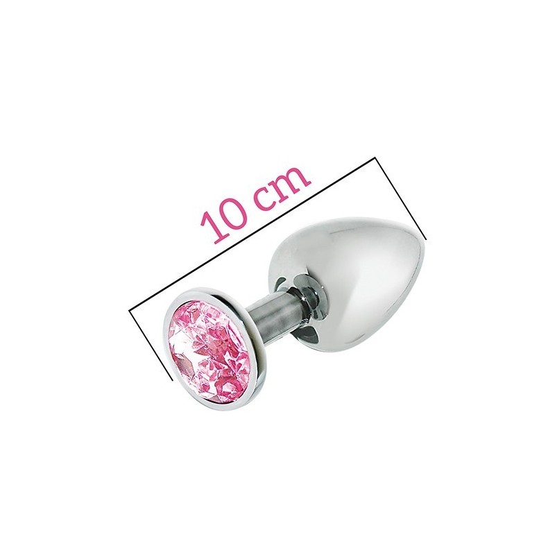 Joya Anal Aluminio - Rosa - Talla L - 10x4cm
