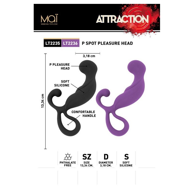 Pluga Prostática Silicone N80 Lilás 11x3,5cm