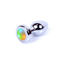 Plug Disco - Anal Jewel mit Licht - 3 Modi - Aluminium - Größe S