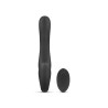 Harnais Avery Télécommande - Strapless 15cm Double Vibration Noir Rechargeable 10 Modes Silicone