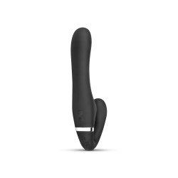 Harness Avery Remote Control - Strapless 15cm Double Vibration Black Rechargeable 10 Modes Silicone