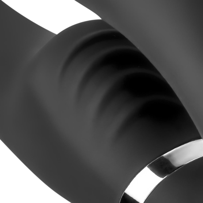 Harness Avery Fernbedienung - Strapless 15cm Double Vibration Schwarz Wiederaufladbare 10 Modi Silikon