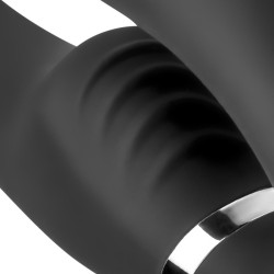 Harness Avery Remote Control - Strapless 15cm Double Vibration Black Rechargeable 10 Modes Silicone