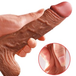 Vibrador telescópico com controle remoto recarregável de calor 7 modos 20 x 4cm