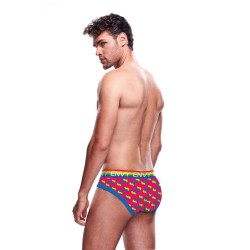 SLIP / BRIEF RAINBOW HEARTS BUBBLE S/M